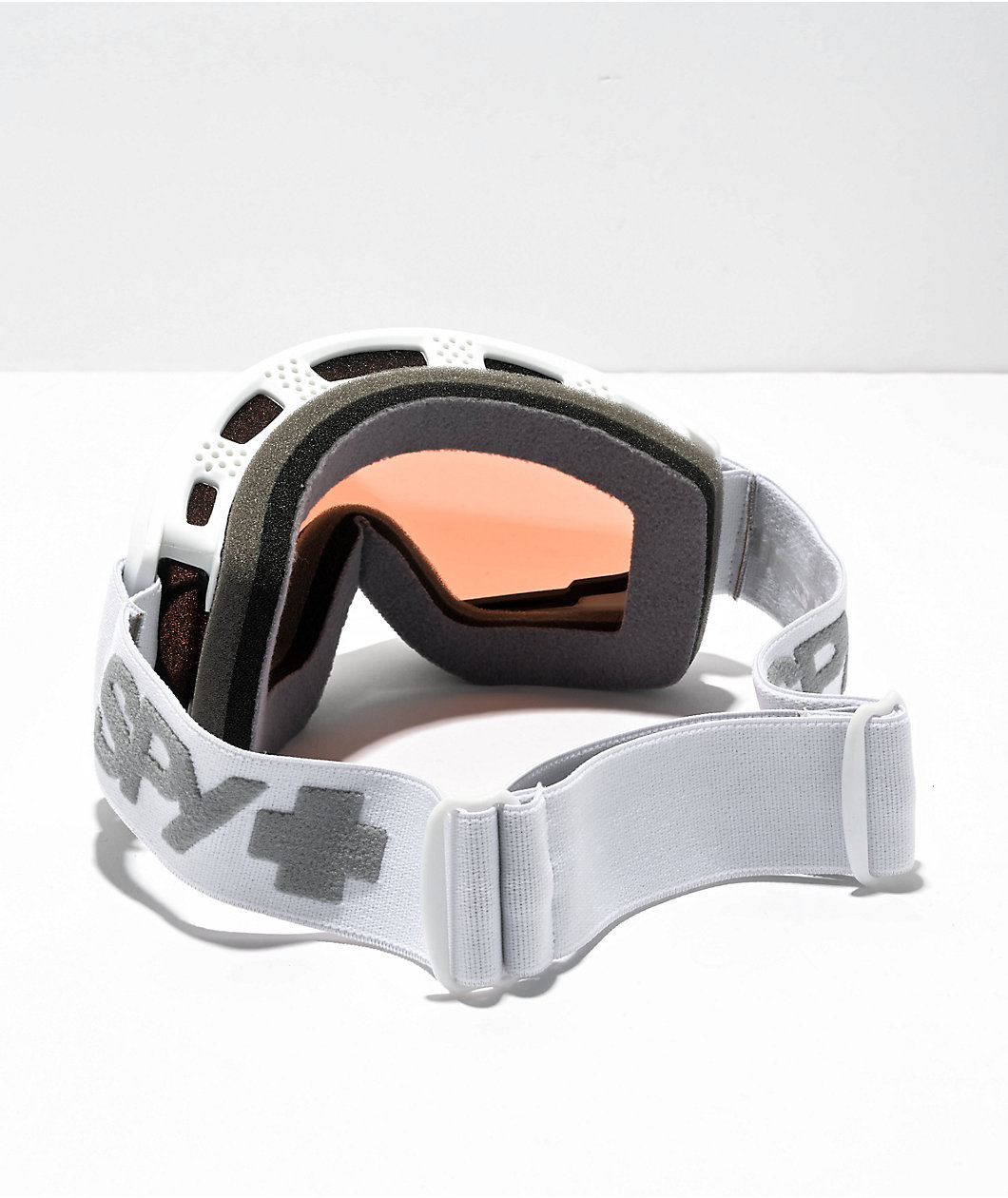 Spy Crusher Elite Matte White & Persimmon Snowboard Goggles