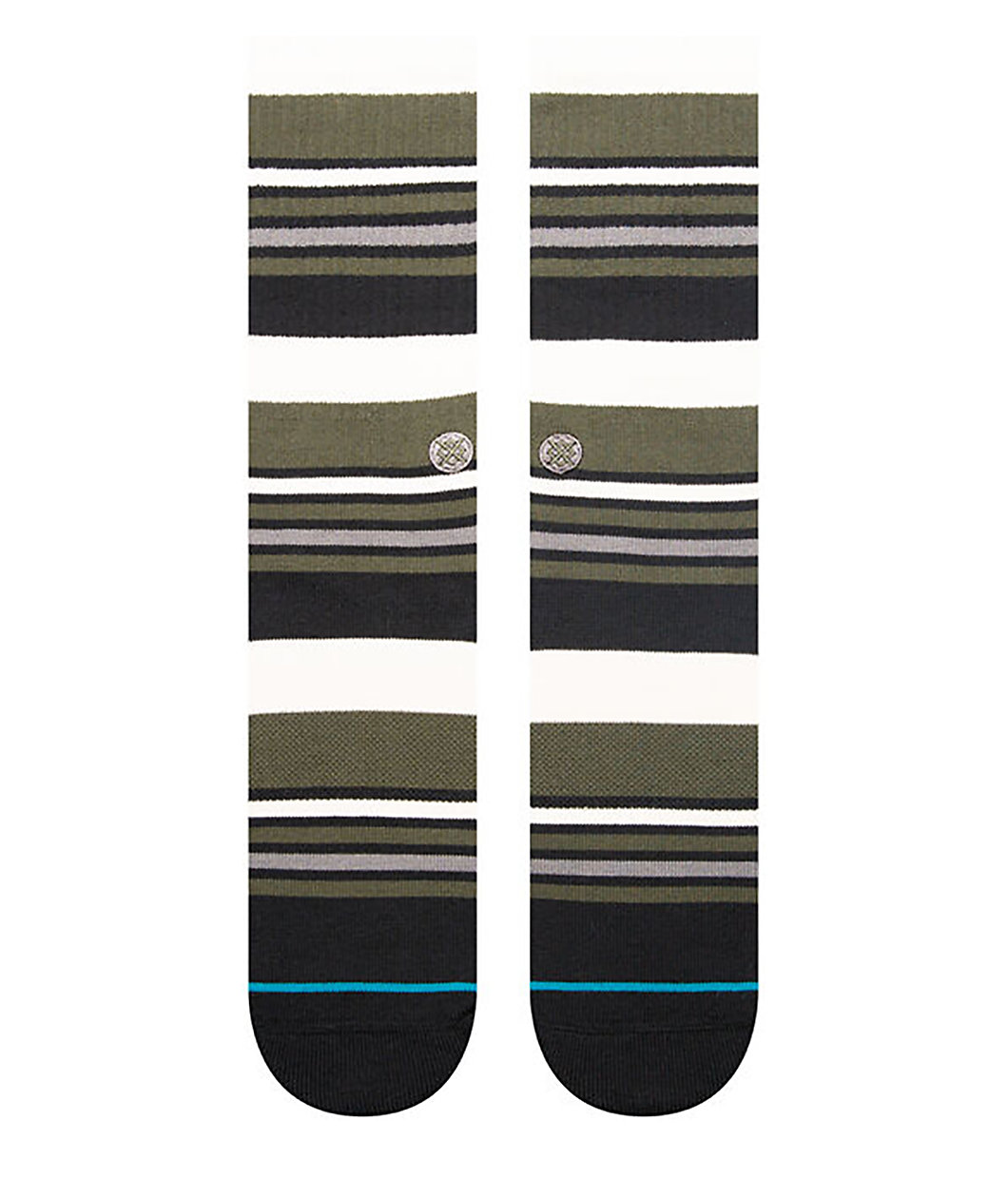 Stance Mossy Green & Black Stripe Crew Socks