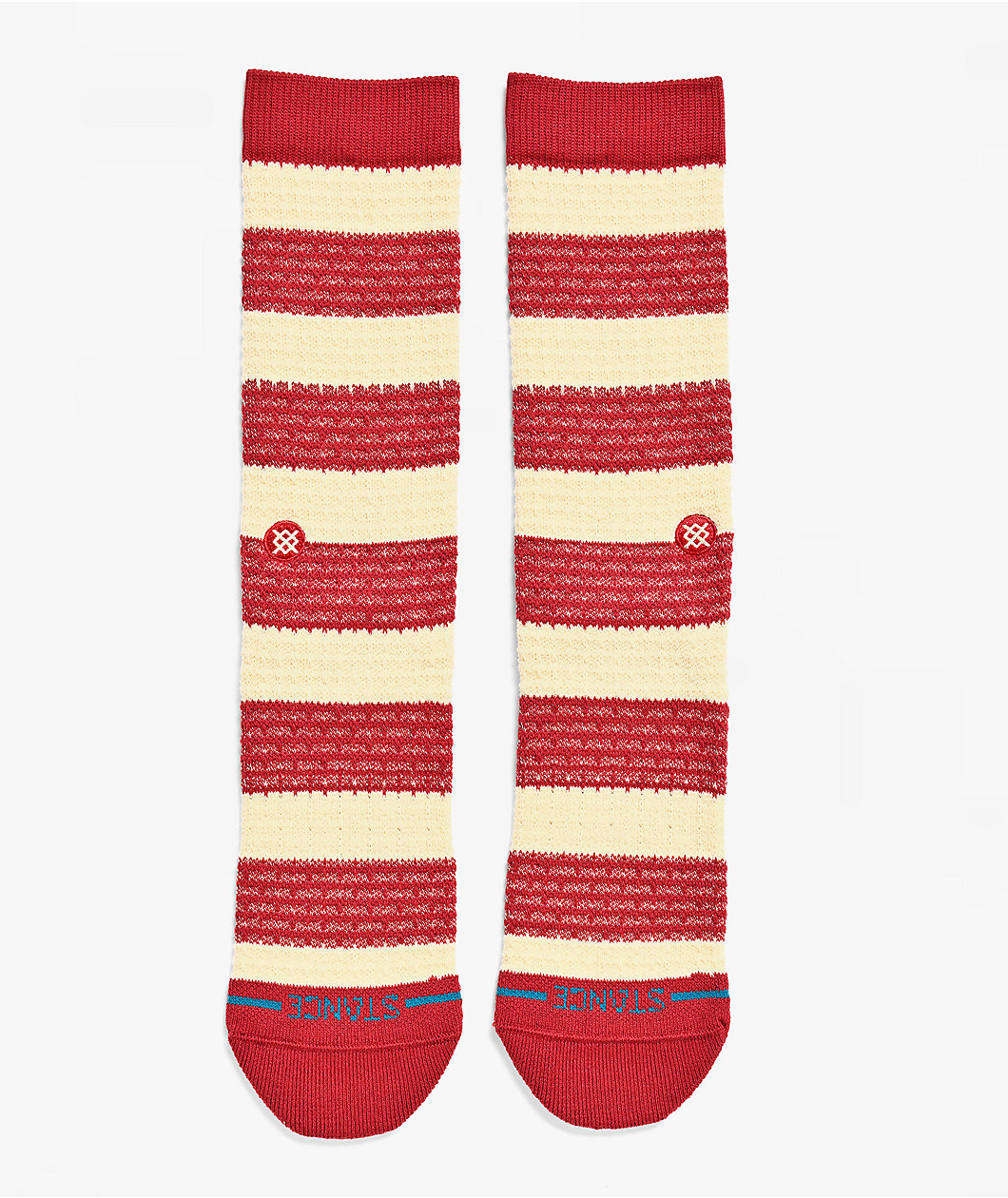 Stance Peppermint Waffle Red & White Crew Socks