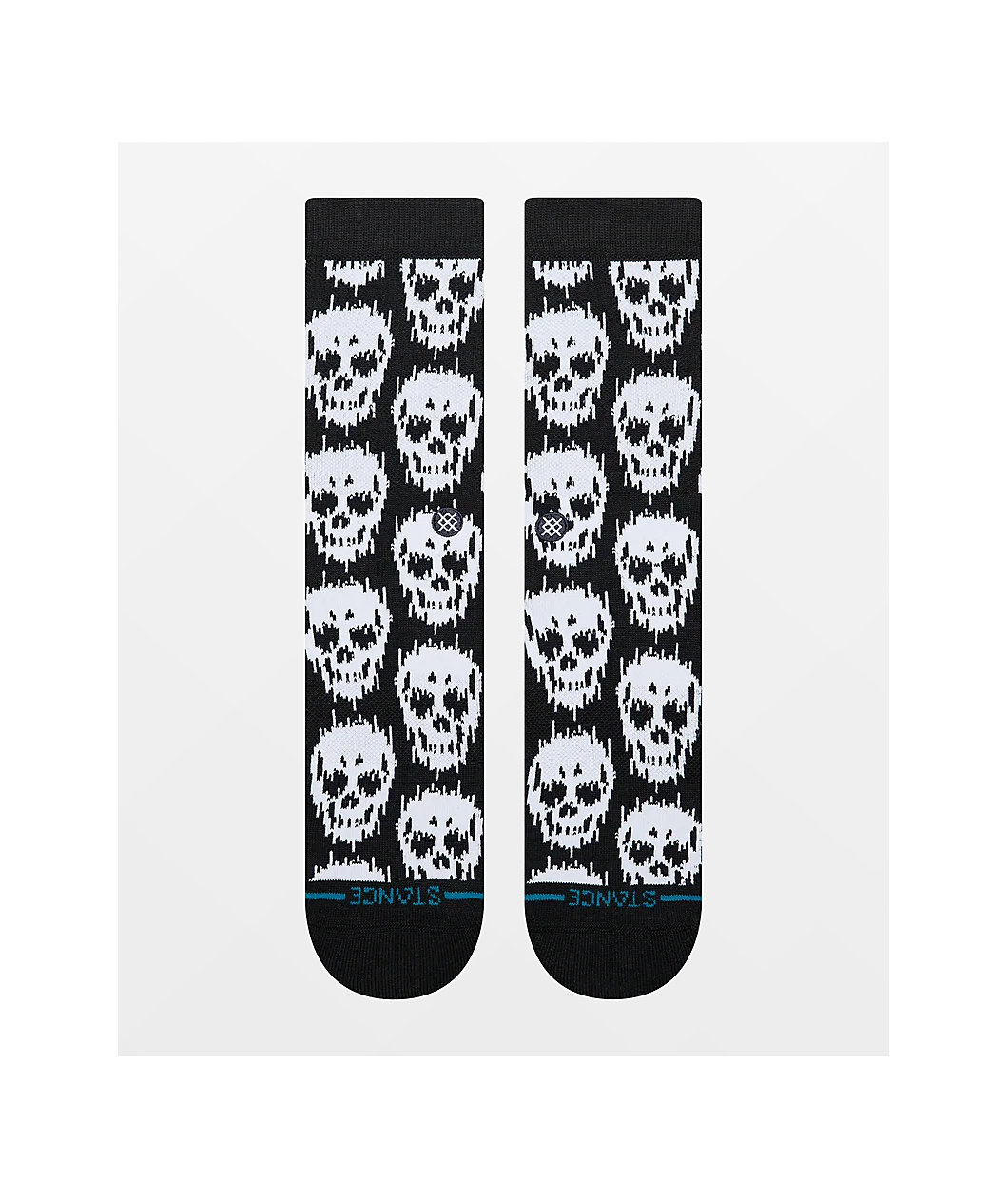 Stance Static Skull Black Crew Socks