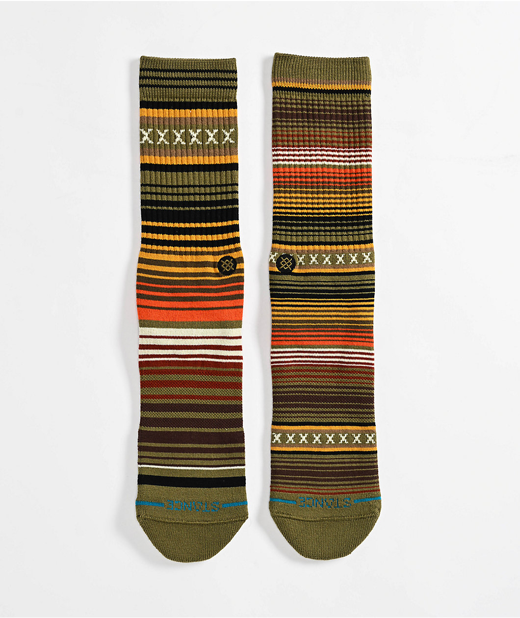 Stance Striped Curren Chive Crew Socks