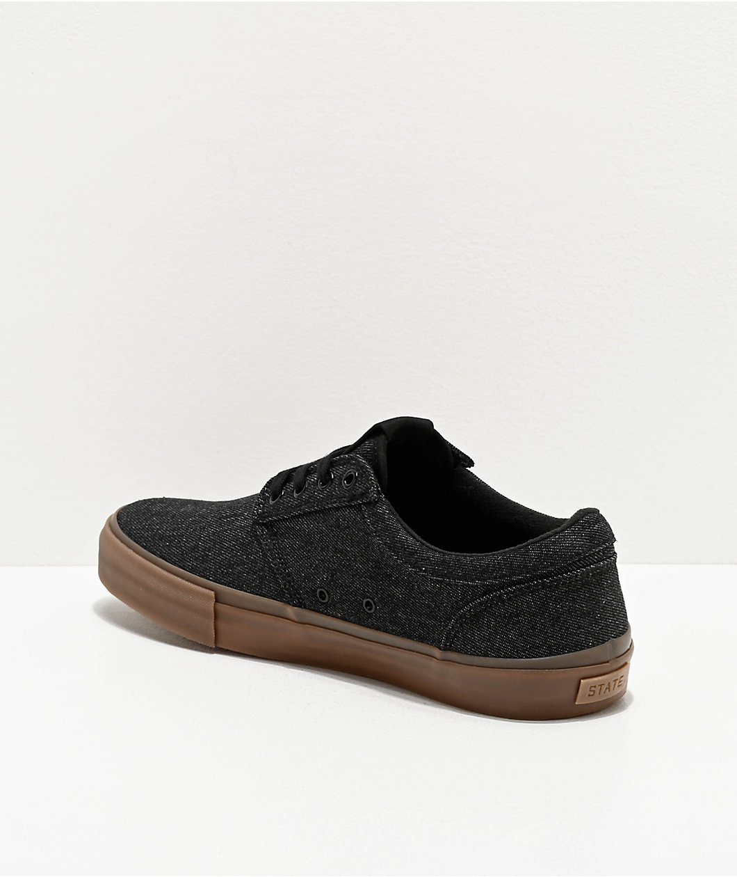 State Elgin Black & Gum Denim Skate Shoes