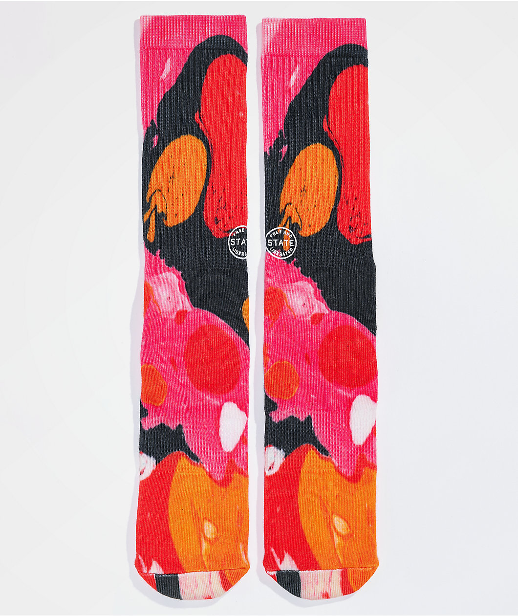 State Pink Marble Crew Socks