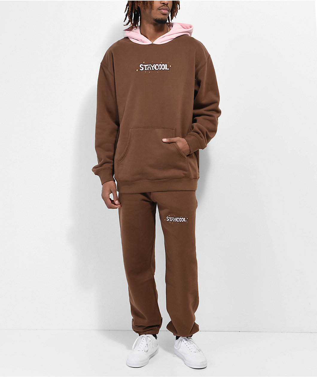 Staycoolnyc Sparkle Brown Sweatpants