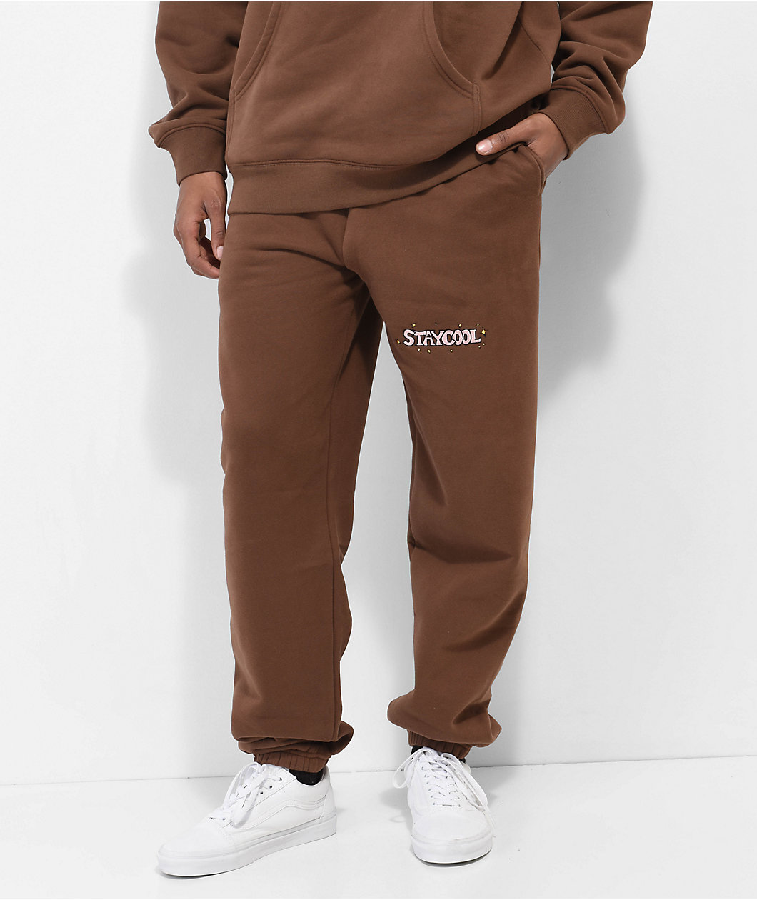 Staycoolnyc Sparkle Brown Sweatpants