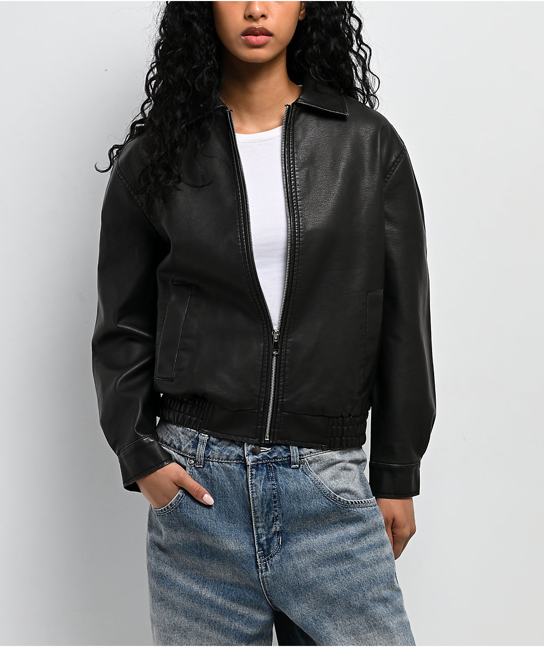 Stitch Fusion Black Bomber Jacket