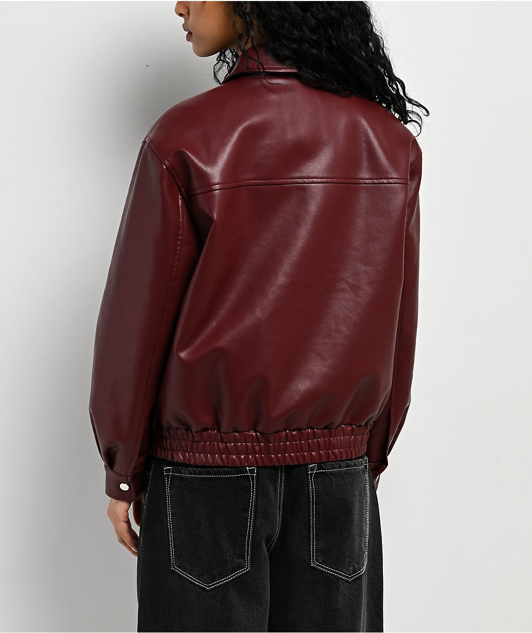 Stitch Fusion Burgandy Bomber Jacket
