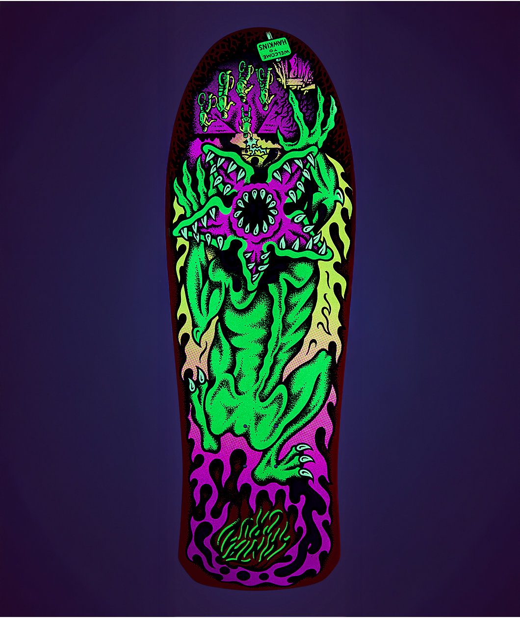 Stranger Things x Santa Cruz Salba Demogorgon Glow In The Dark 10.3" Skateboard Deck
