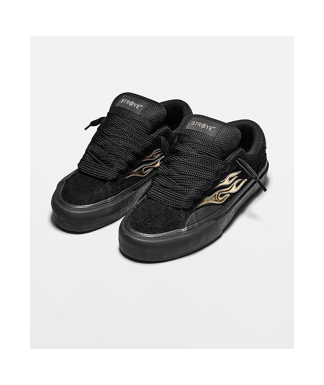Straye Logan Puff Axell Slay'R Black & Gold Skate Shoes