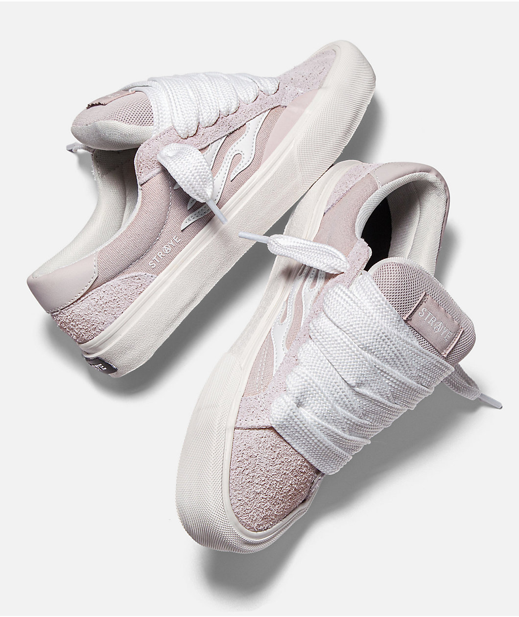 Straye Logan Puff Dusty Pink & White Skate Shoes