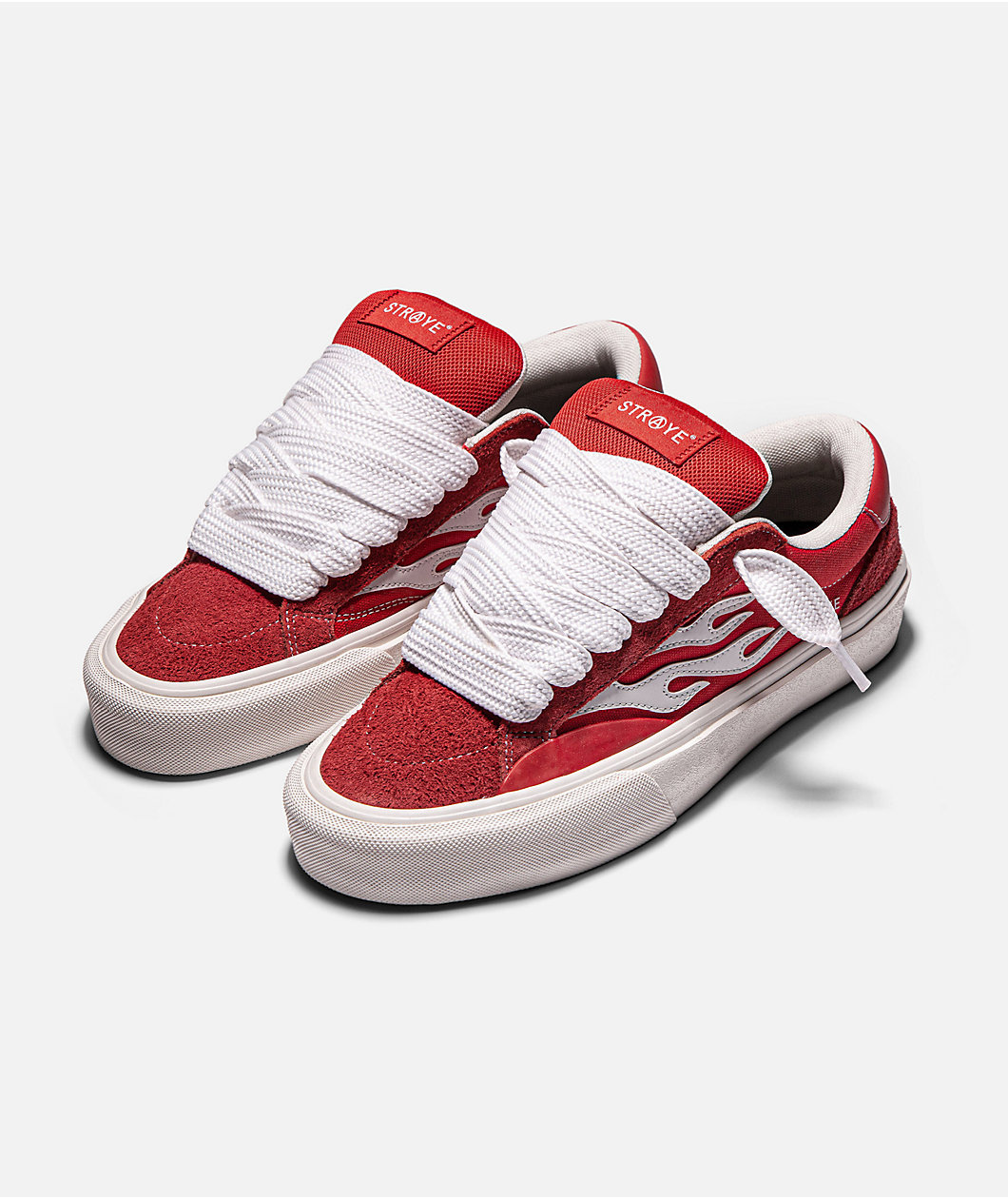 Straye Logan Puff Red & White Skate Shoes