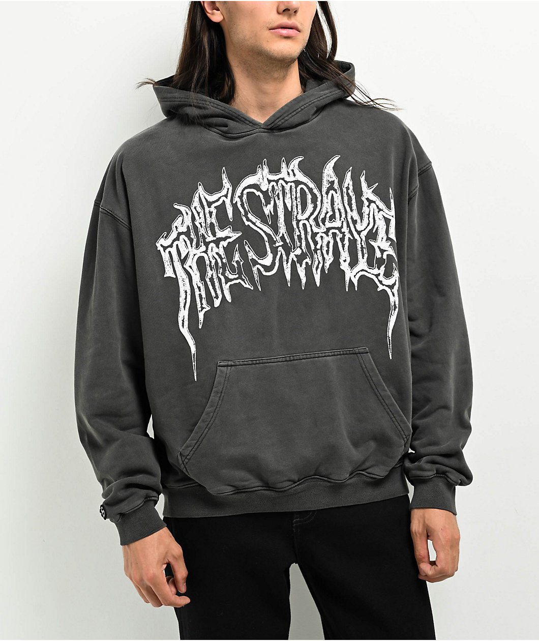 Vintage wash black hoodie discount