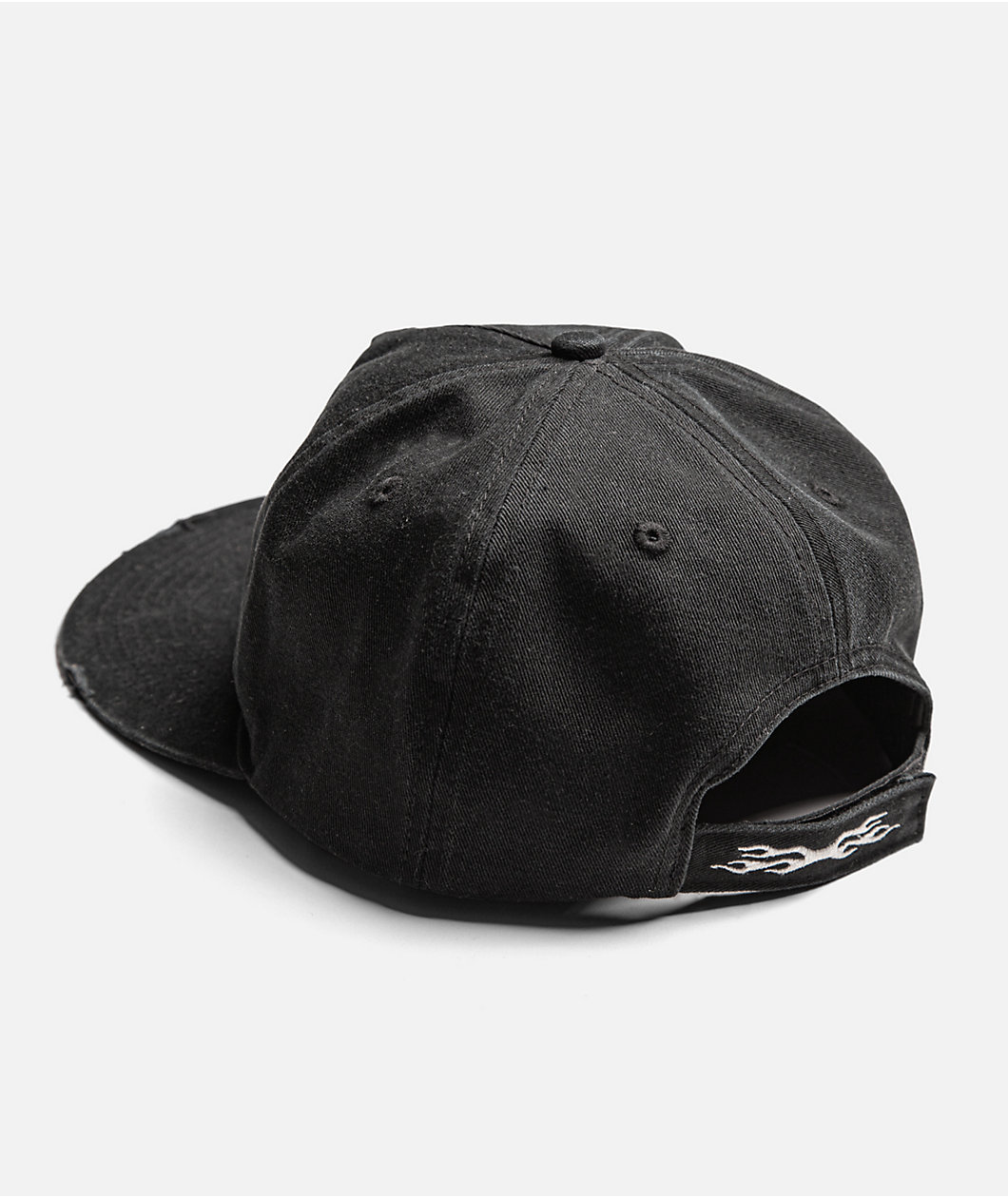 Straye Ripped Black Strapback Hat