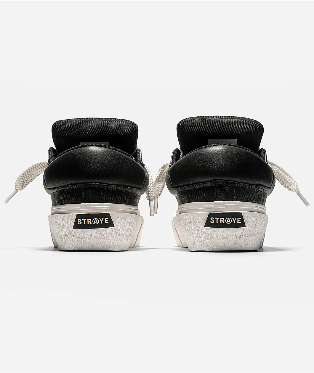 Straye Venice Buff Black & White High Top Skate Shoes