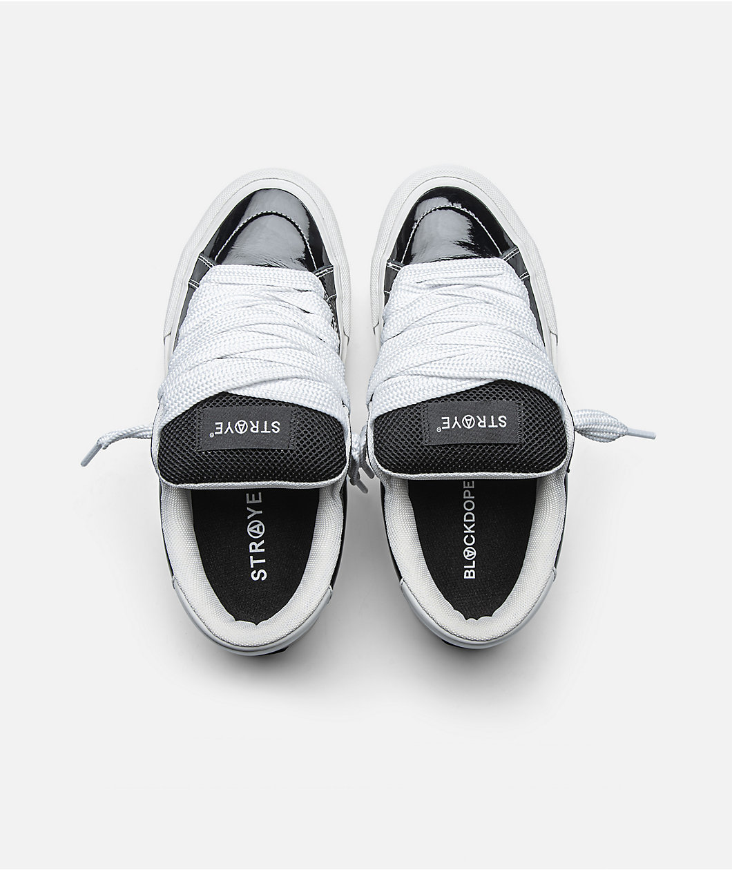 Straye x Blackdope Logan Puff Black Patent Leather Skate Shoes