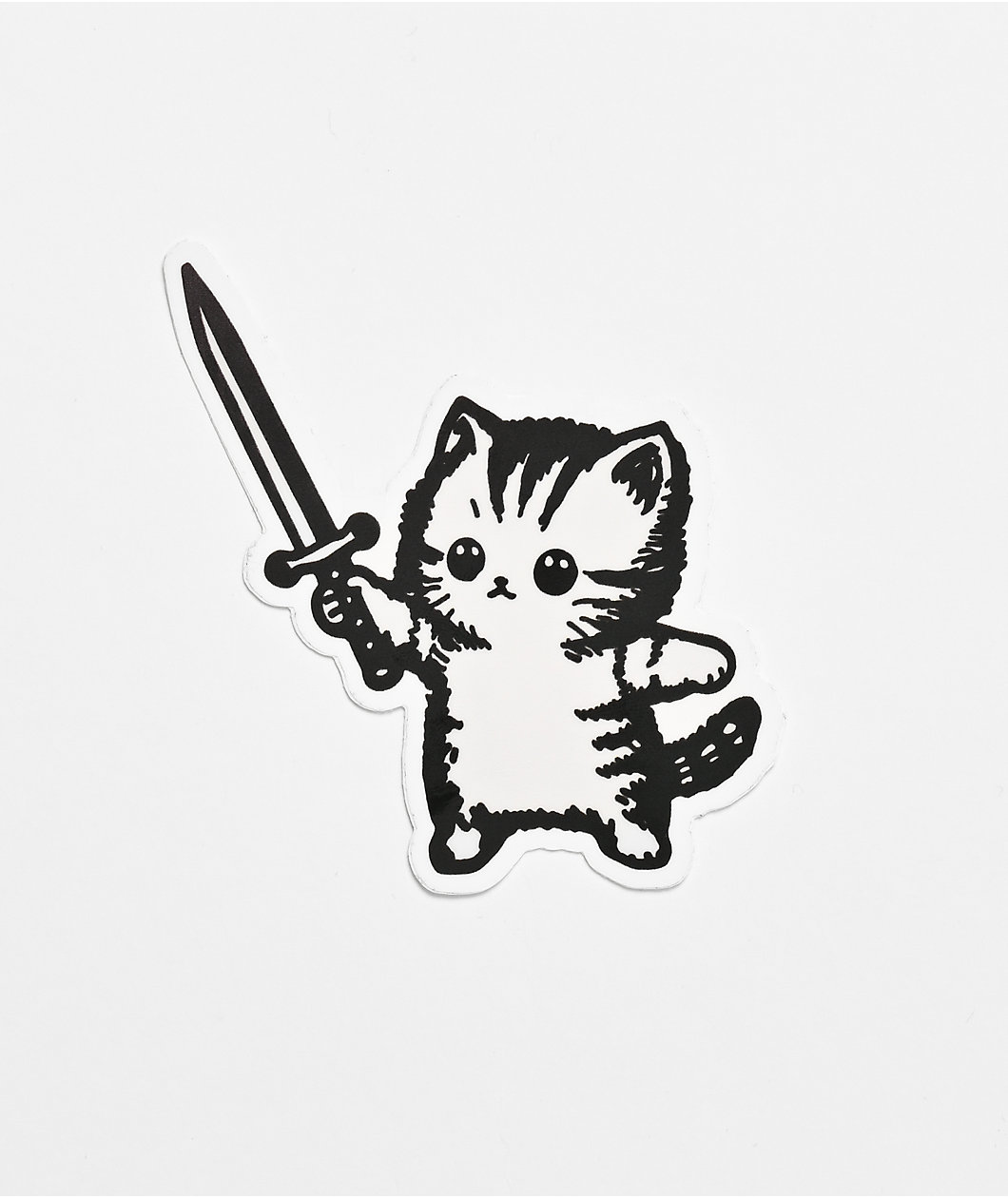 Strike Gently Sword Kitten Sticker