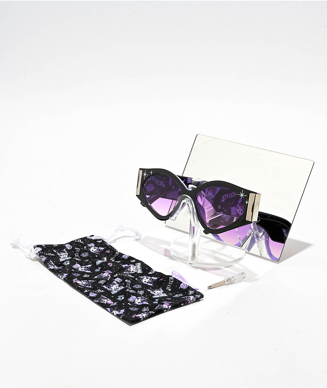 Sunscape x Sanrio Kuromi Cat Eye Black Sunglasses