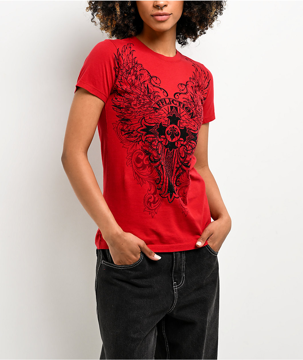Syndic Rhinestone Red T-Shirt