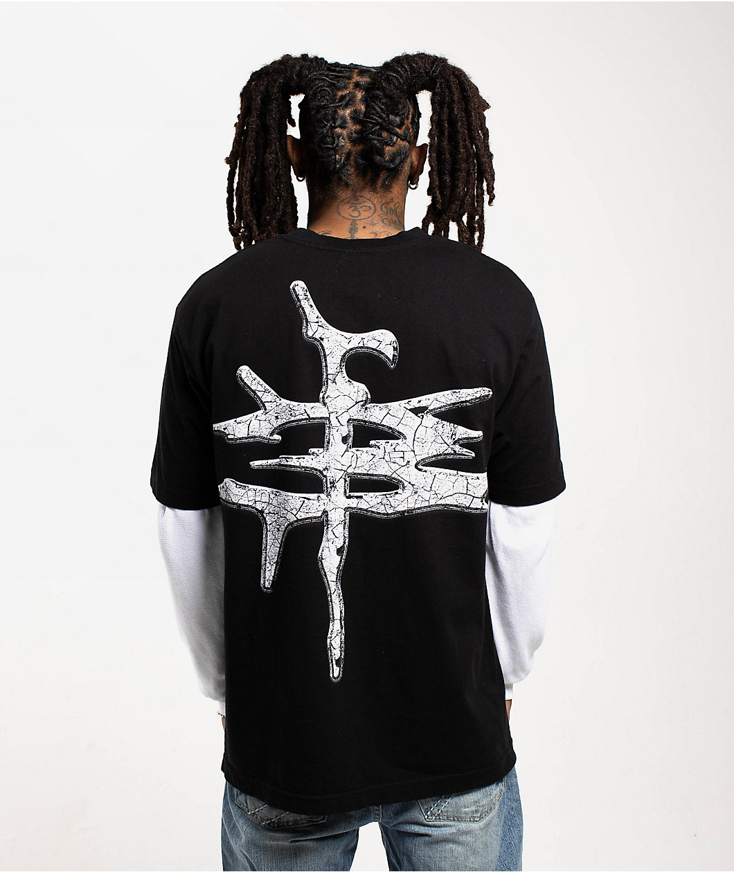 TH3M Forgive Black & White 2fer Long Sleeve T-Shirt