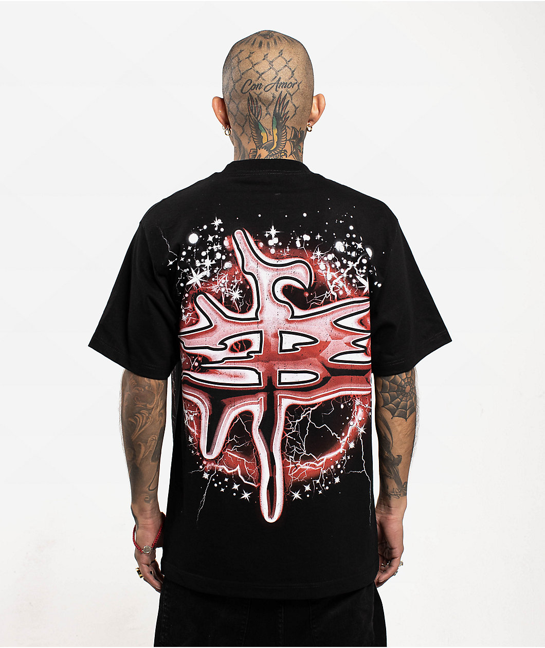 TH3M Mummy Rhinestone Black T-Shirt