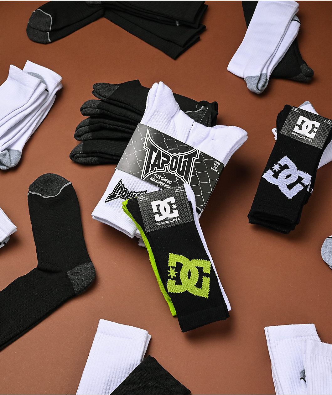 Tapout Comfort 6 Pack White Crew Socks
