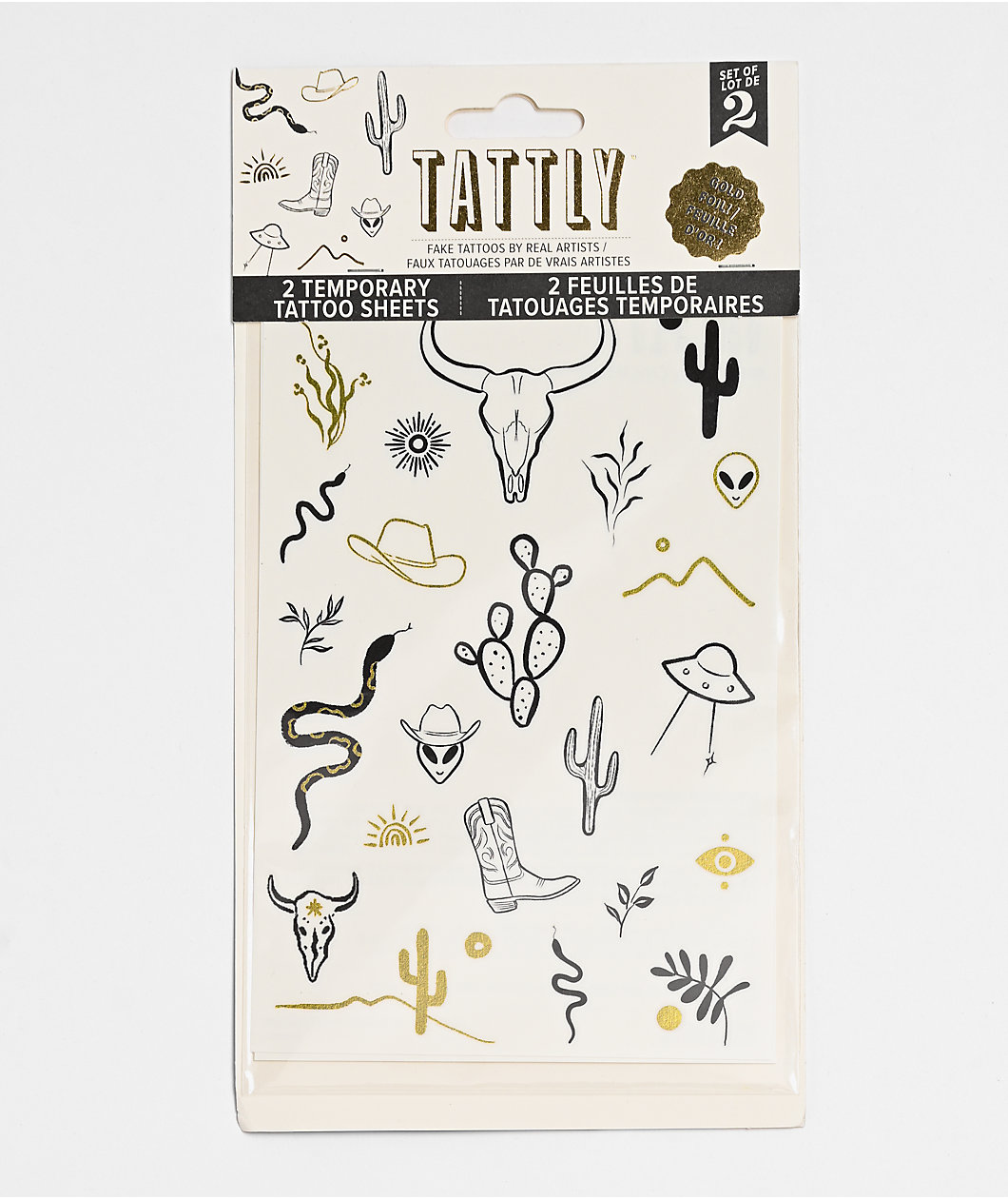 Tattly Wild West Metallic Temporary Tattoo Sheet
