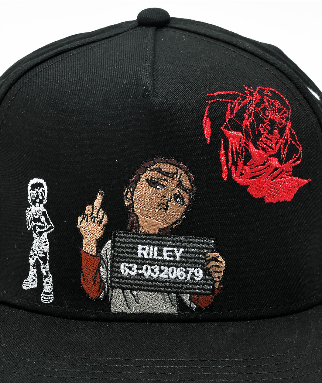 The Boondocks Riley Embroidered Black Snapback