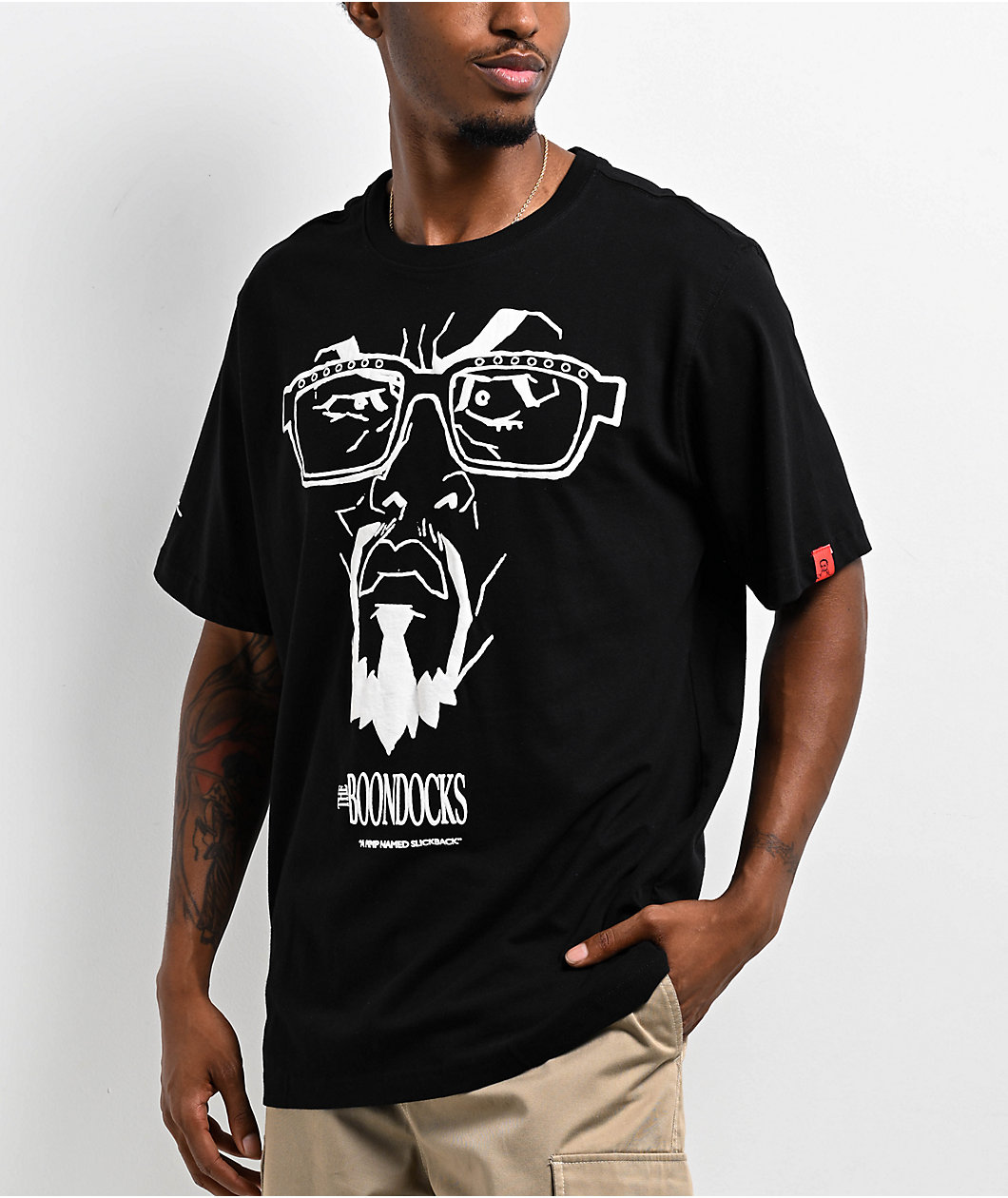 The Boondocks Slickback Mean Mug Black T-Shirt