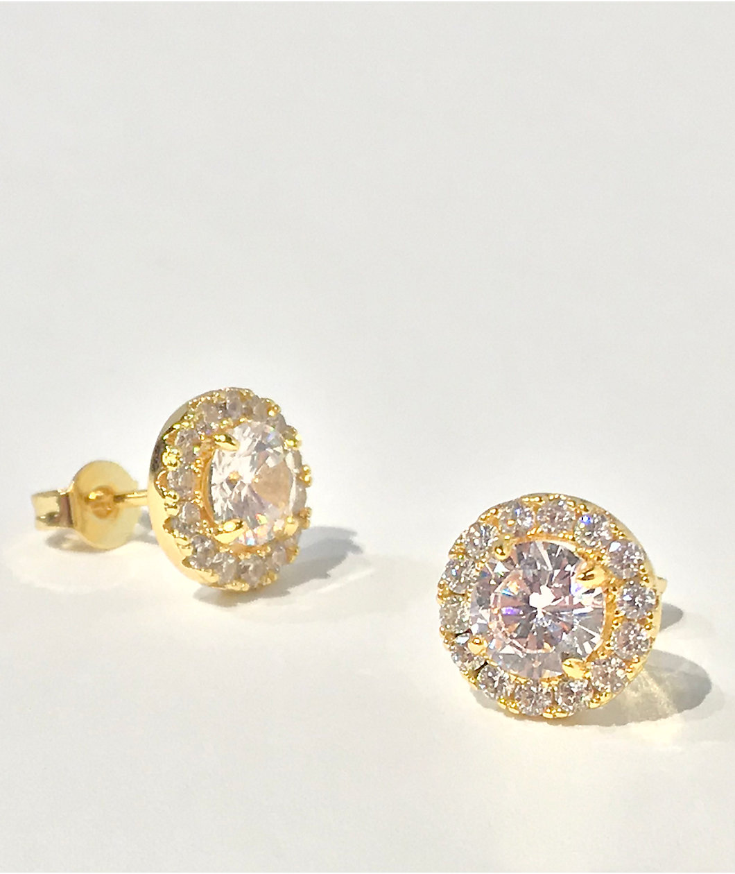 The Gold Gods Halo Diamond Gold Stud Earrings