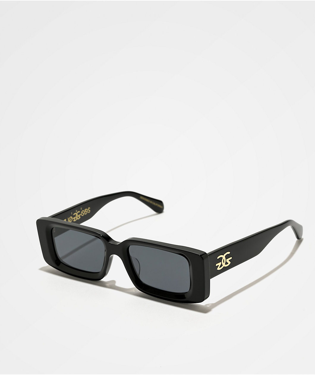 The Gold Gods Mitra Black Rectangle Sunglasses