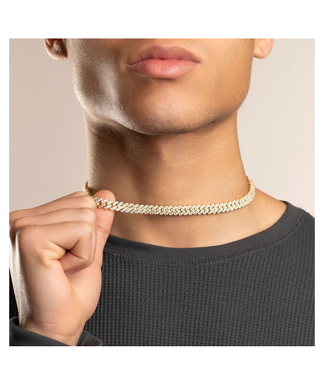 The Gold Gods Straight Diamond & Gold 8mm Cuban Chain Necklace