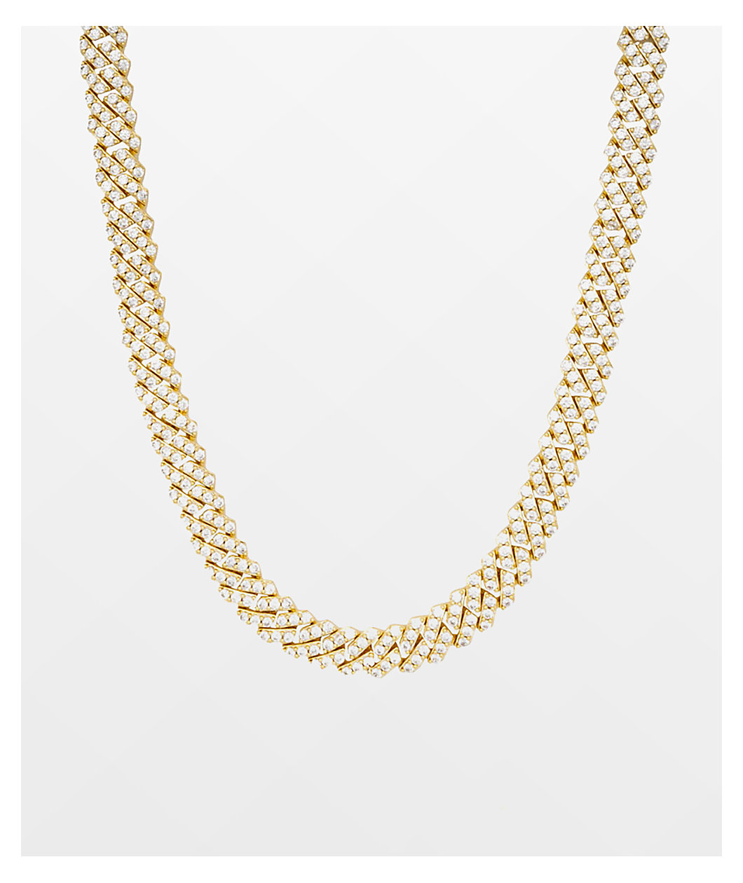 The Gold Gods Straight Diamond & Gold 8mm Cuban Chain Necklace