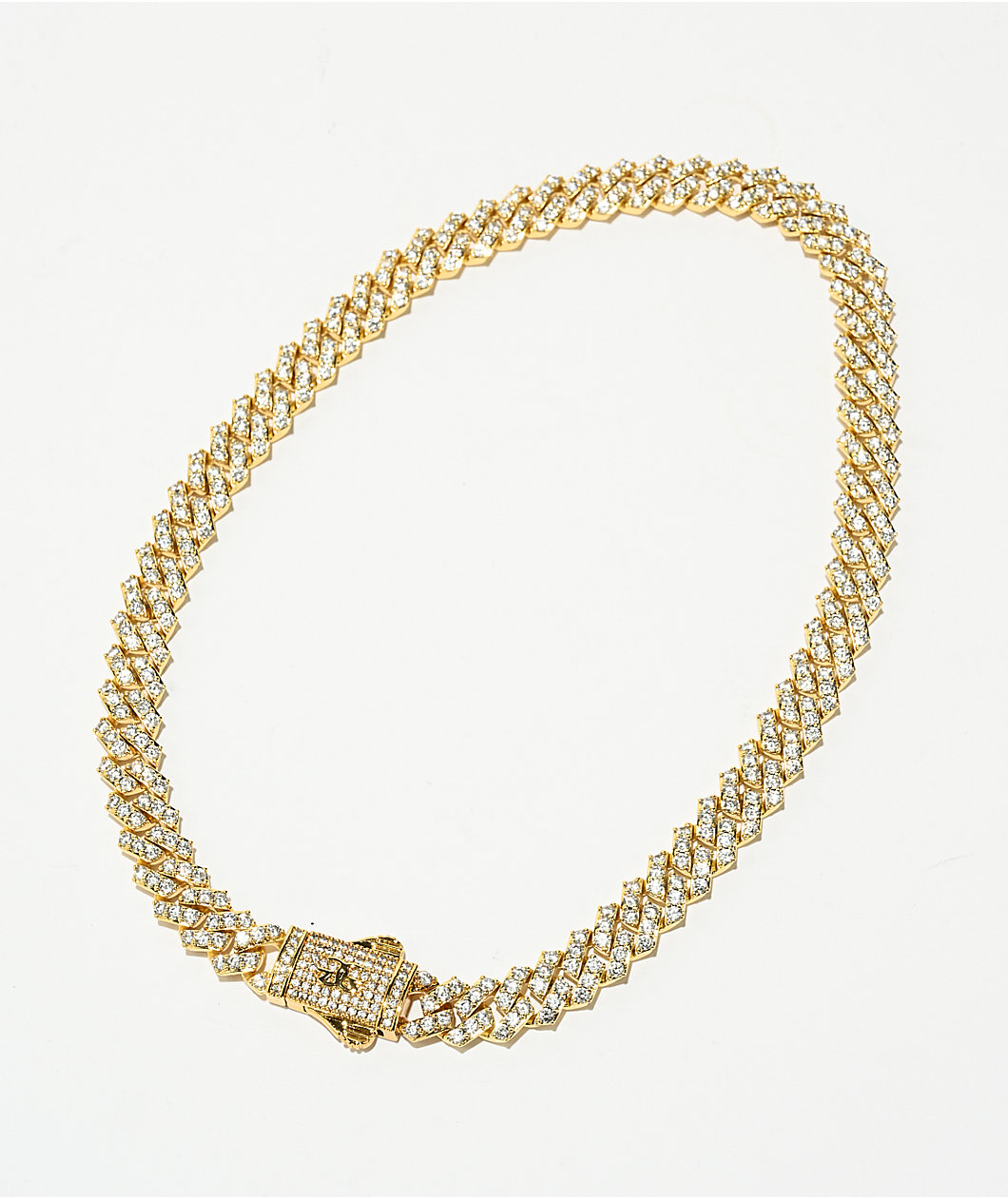 The Gold Gods Straight Edge Diamond & Gold Cuban Chain Necklace