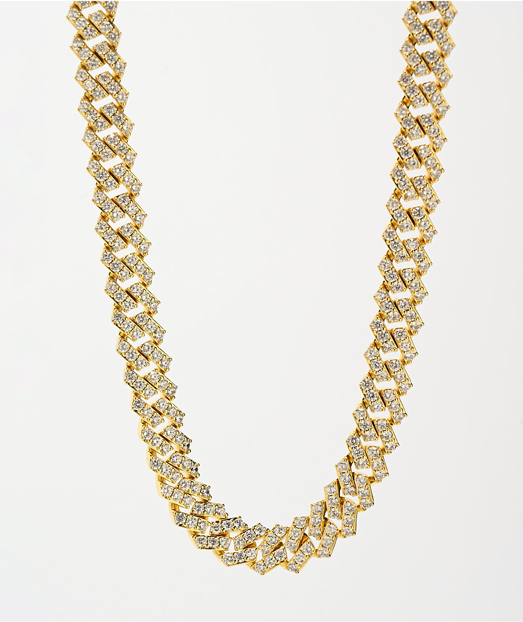 The Gold Gods Straight Edge Diamond & Gold Cuban Chain Necklace