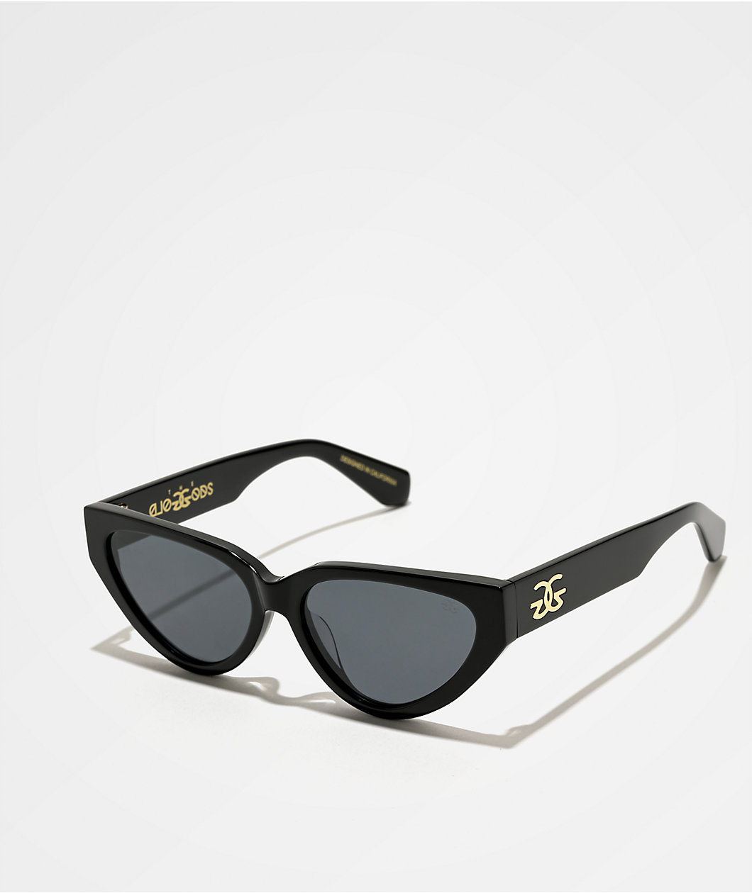 The Gold Gods Thalia Black Cateye Sunglasses