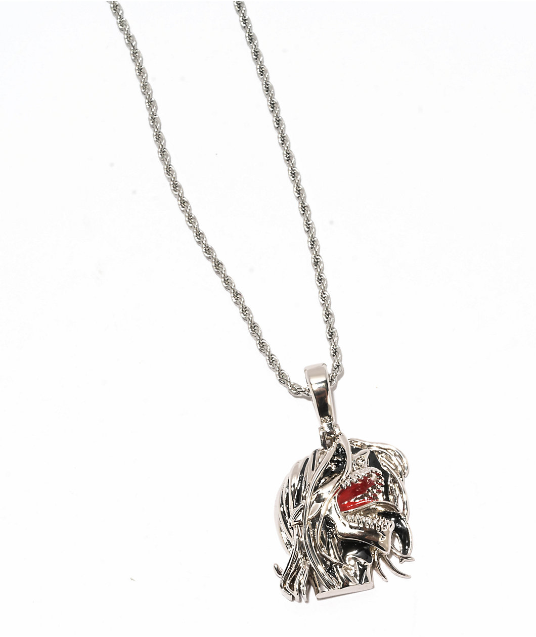 The Gold Gods x Attack On Titan Eren Roar 22" White Gold Chain Necklace 