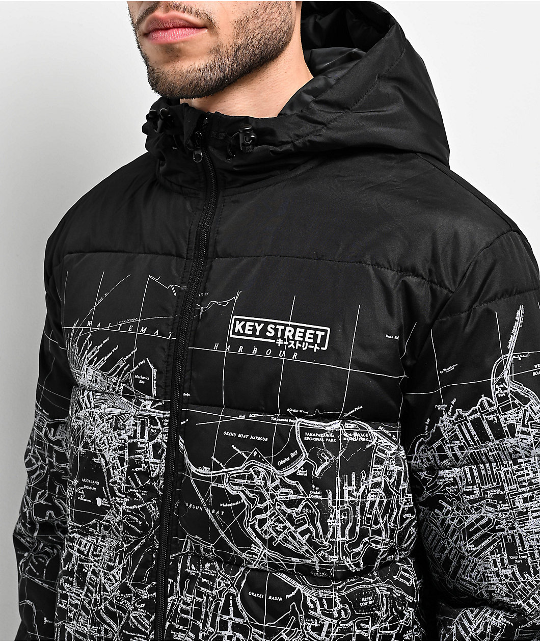 The Key Street Auckland Black Puffer Jacket