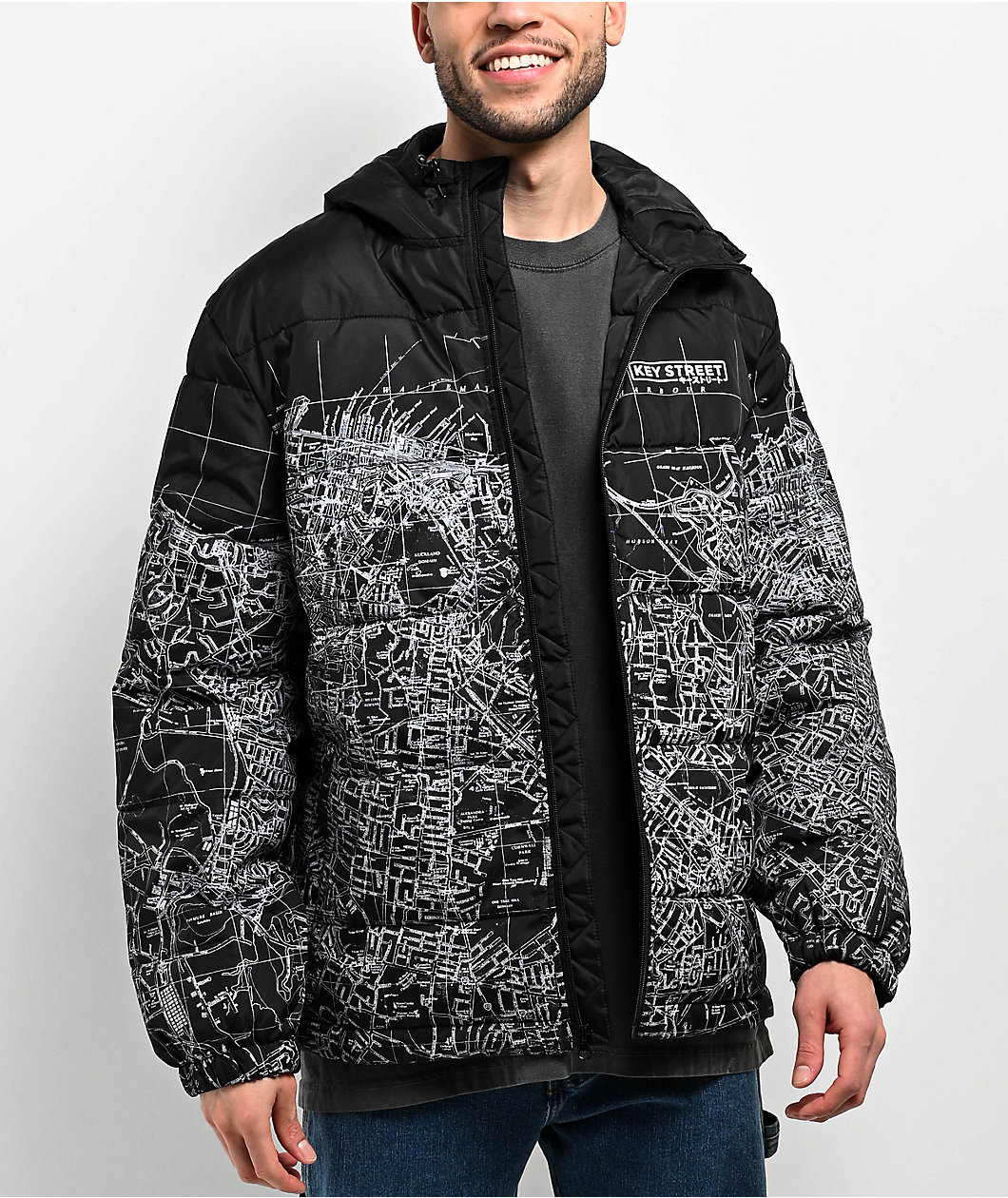 The Key Street Auckland Black Puffer Jacket