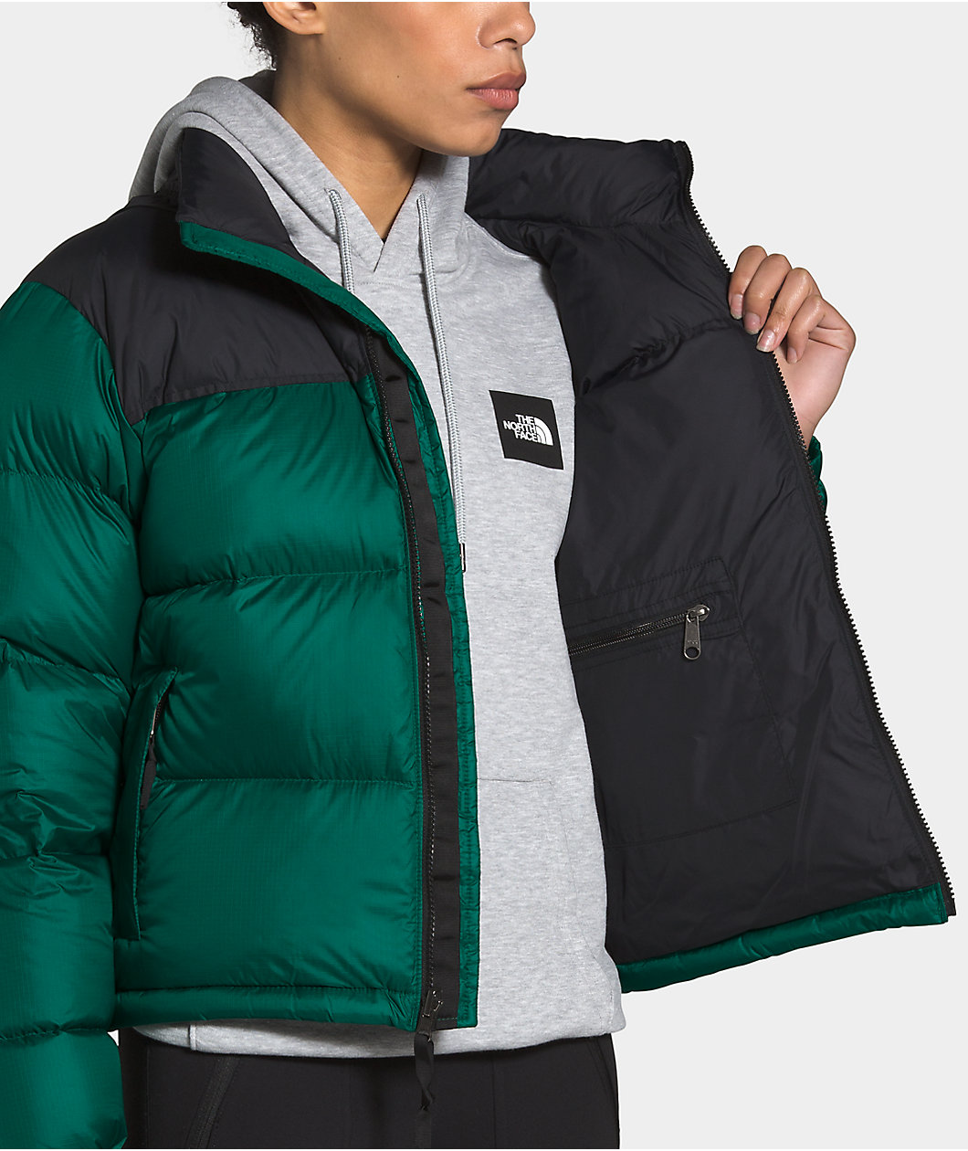 The North Face Womens 1996 Retro Nuptse Evergreen Puffer Jacket