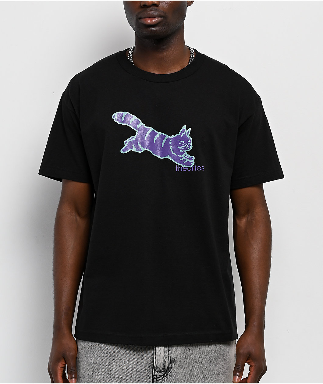 Theories Conscious Kitty Black T-Shirt