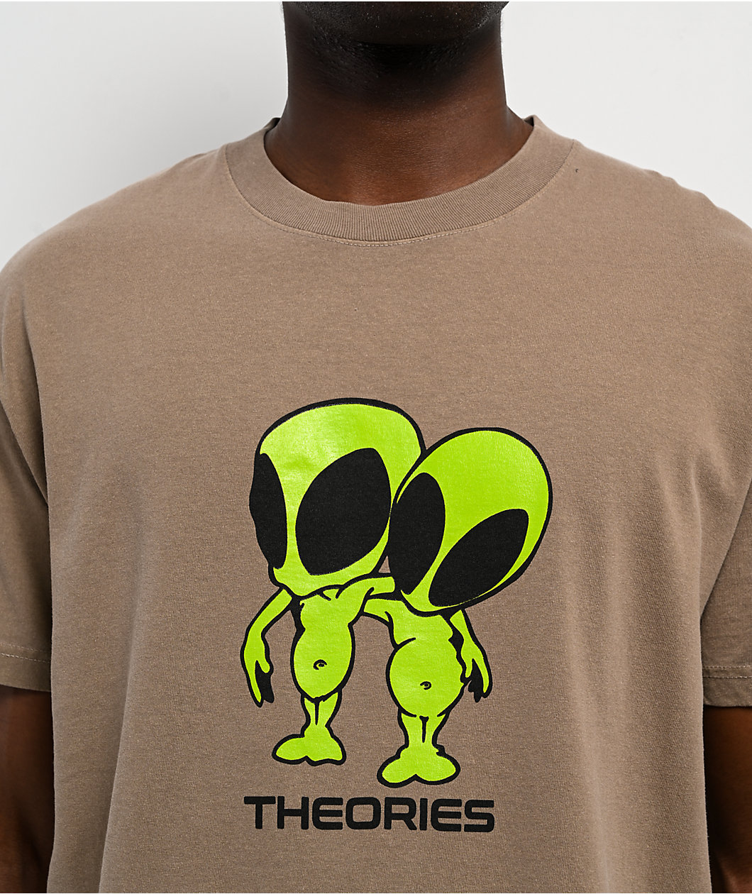 Theories Twins Faded Brown T-Shirt