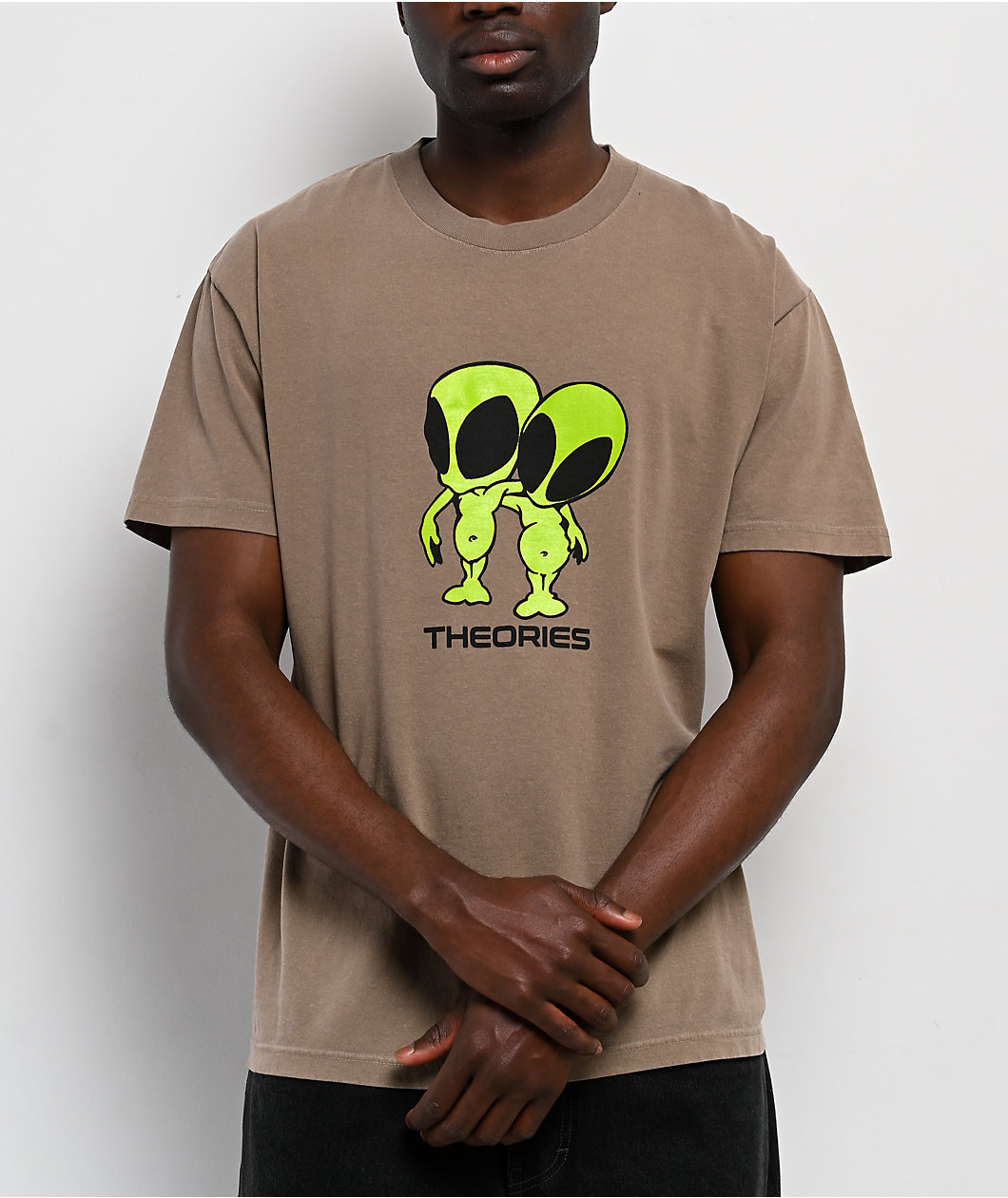 Theories Twins Faded Brown T-Shirt