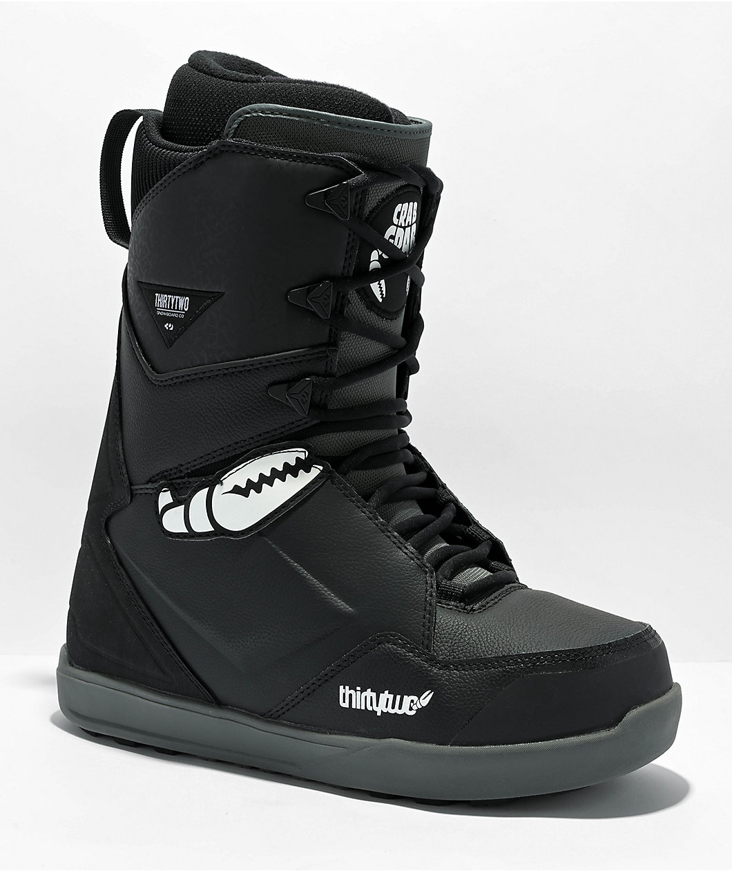 ThirtyTwo x Crab Grab Lashed Black Snowboard Boots 2023