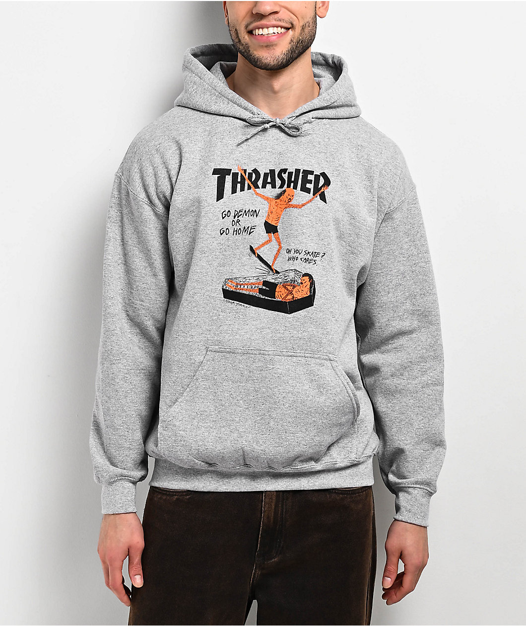 Thrasher Coffin Grey Hoodie