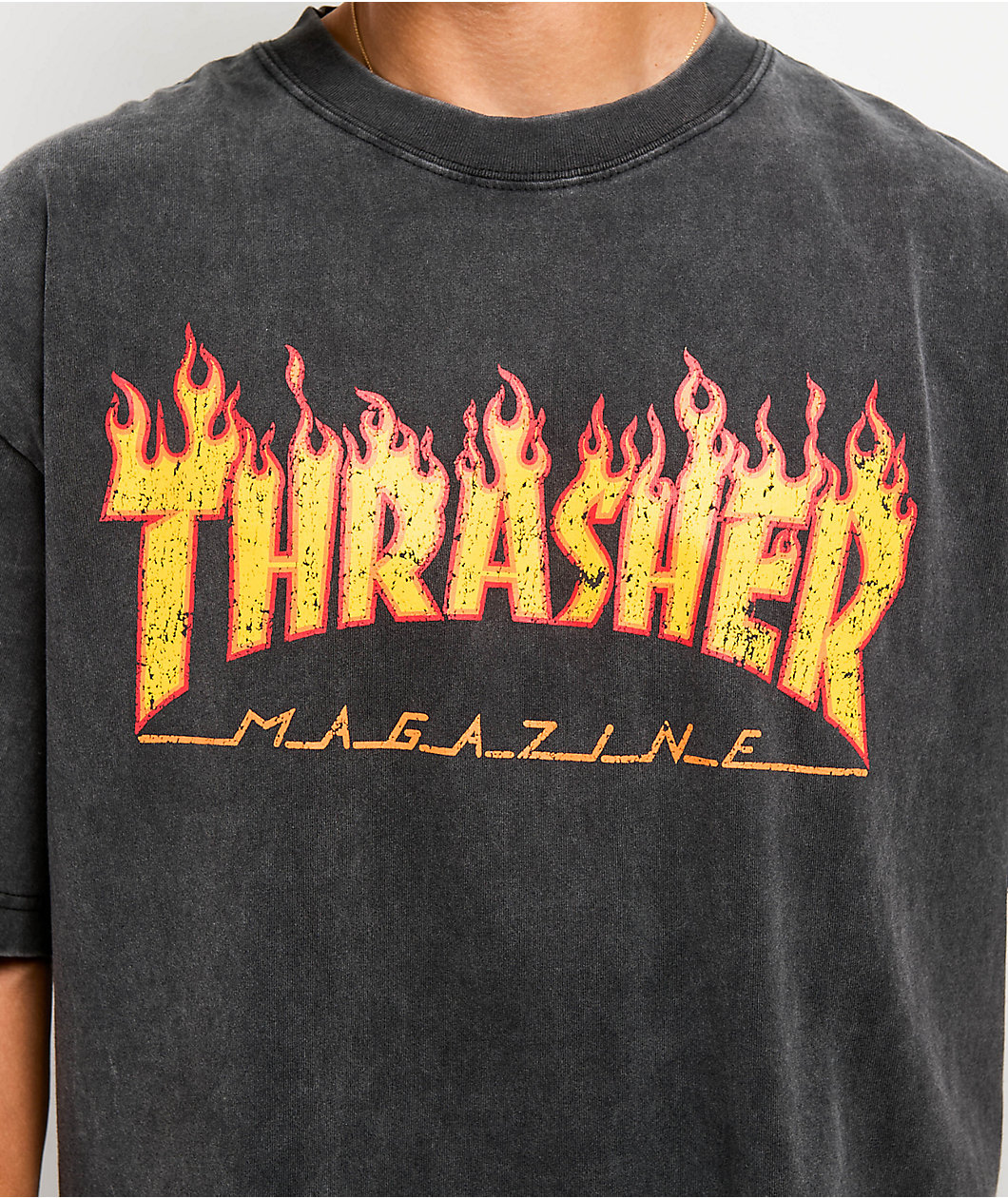 Thrasher Flame Black Wash T-Shirt