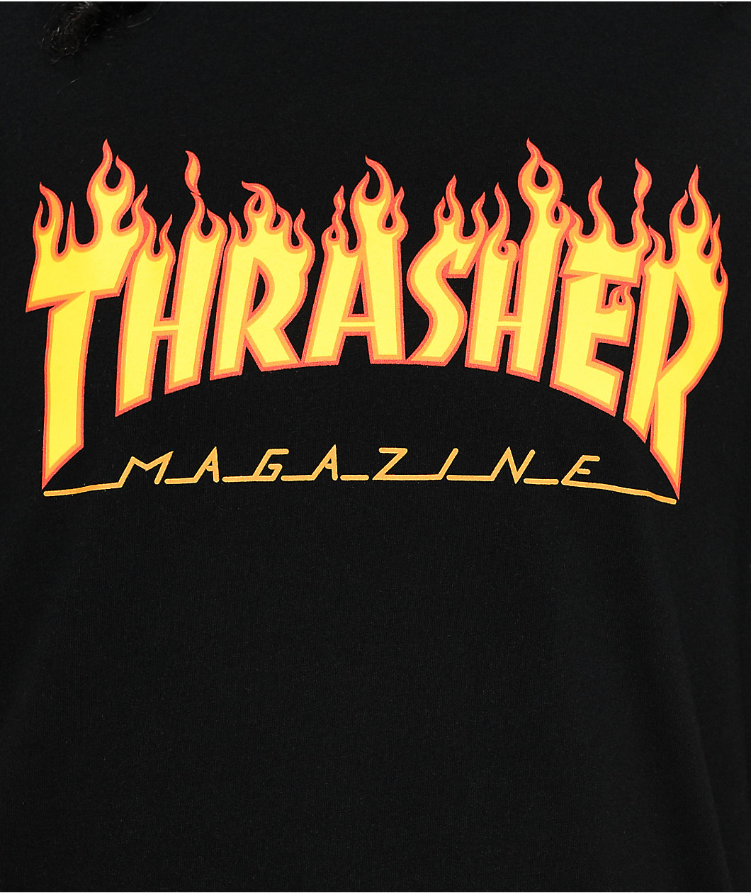 Thrasher Flame Logo Boyfriend Fit Black T-Shirt