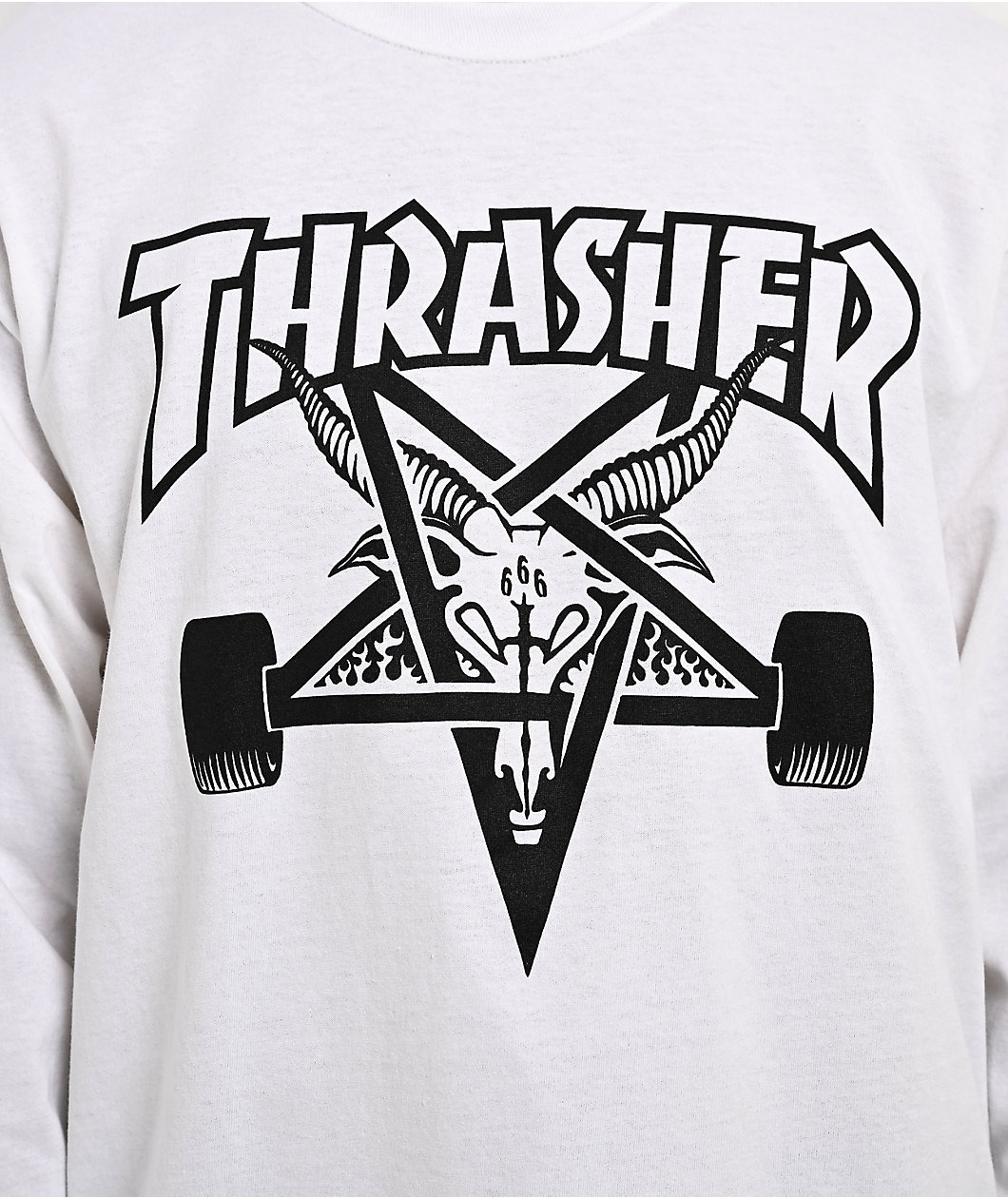 Thrasher Goat Destroy White Long Sleeve T-Shirt