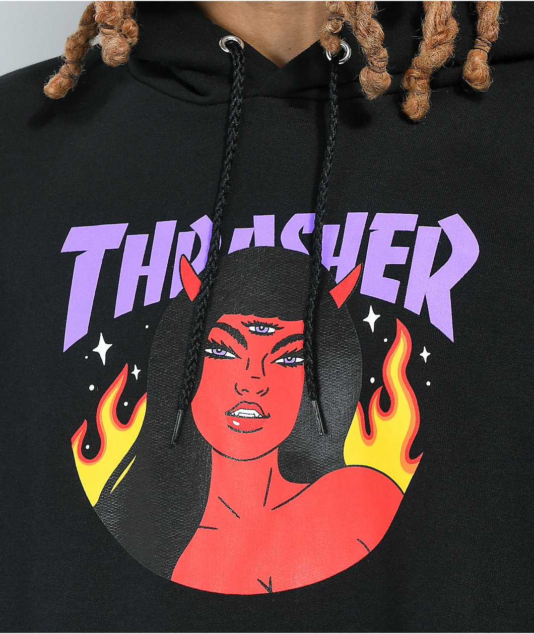 Thrasher Roja Black Hoodie