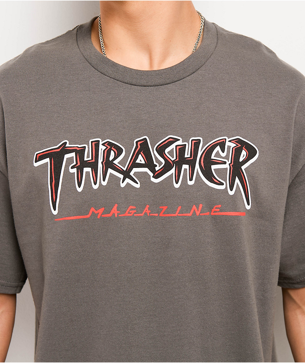 Thrasher Slash Charcoal T-Shirt