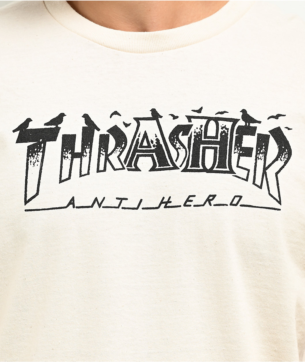 Thrasher x Anti-Hero Pigeon Mag Natural T-Shirt